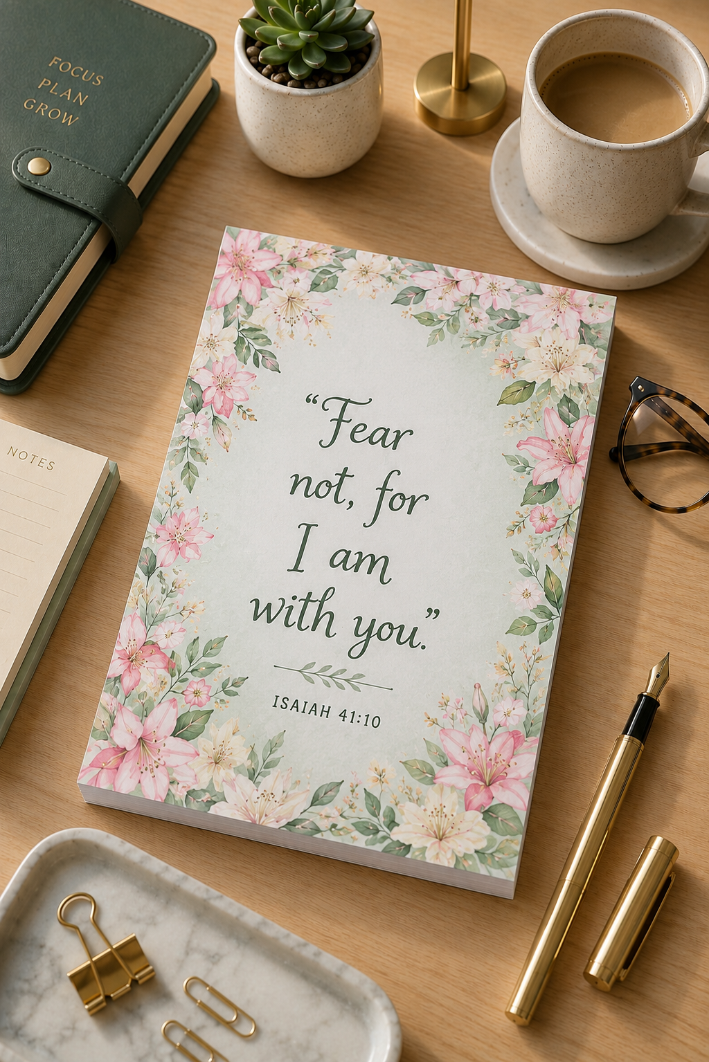 Handmade A5 Floral Scripture Notepad