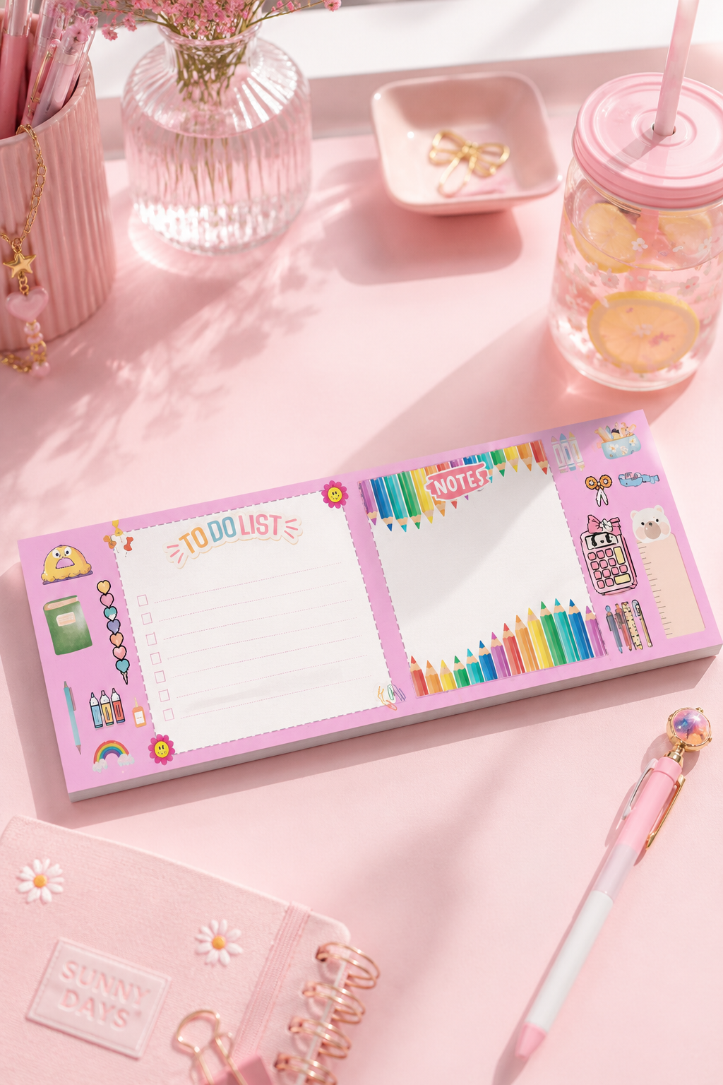 Cute School-Themed Handmade A5 Tear-Off Notepad | To Do List & Notes