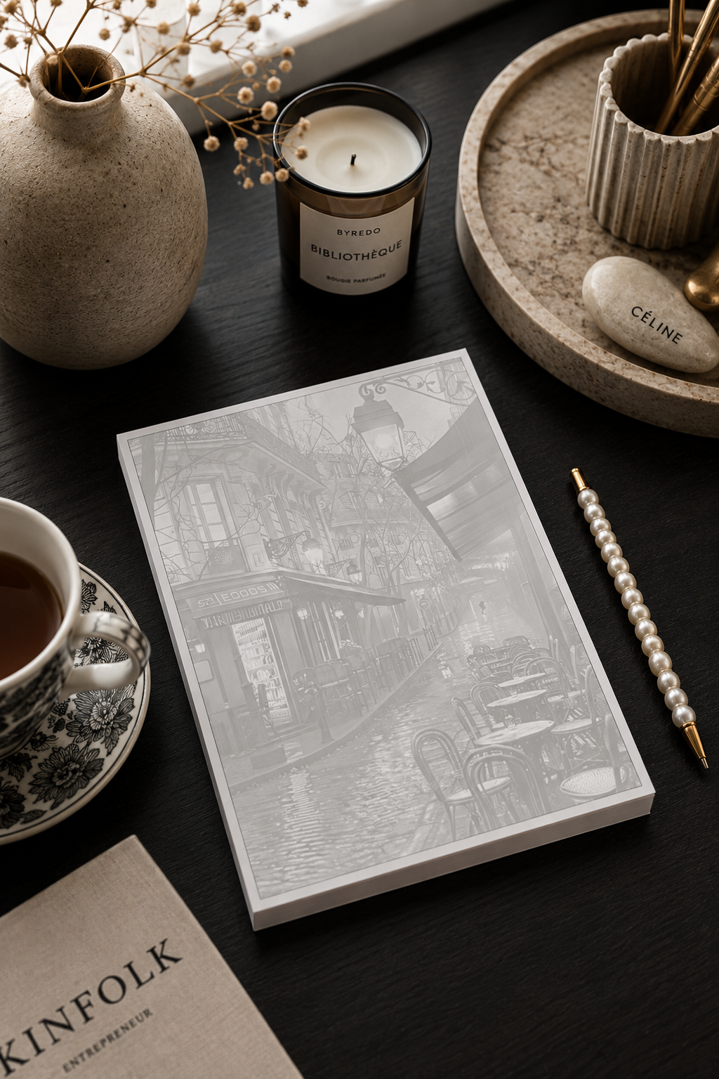 Vintage Winter Bridge Handmade A5 Tear-Off Notepad