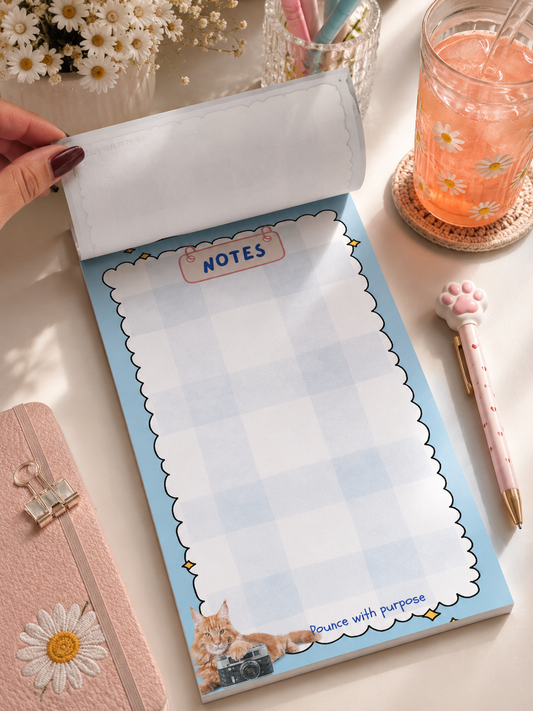 Cute Cat Handmade A5 Tear-Off Notepad | Premium Notepad Gift