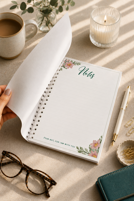 Handmade A5 Floral Scripture Notepad