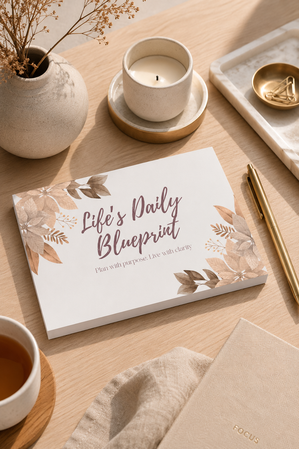Life's Daily Blueprint Handmade A5 Tear-Off Notepad & Desk Planner