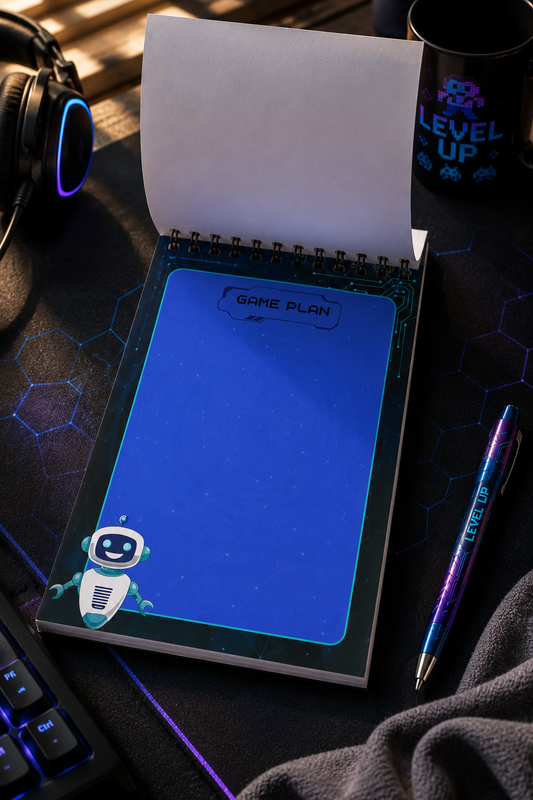 Level Up – Gaming Spiral Notepad